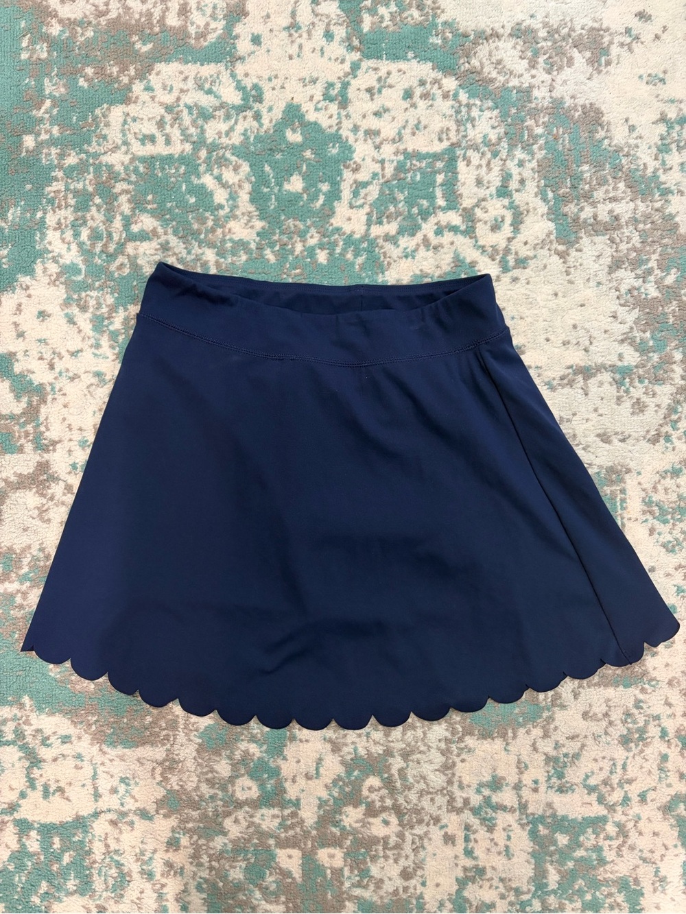 Crewcuts Navy Scallop Hem Skater Skirt
